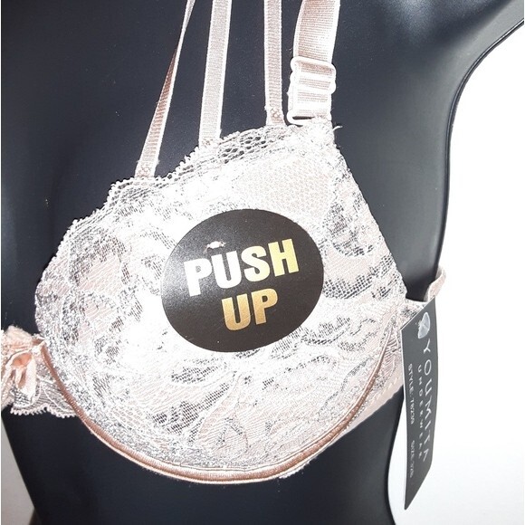 Youmita 34C  Tuscany Metallic Lace Strappy Bra NWT - Picture 2 of 12
